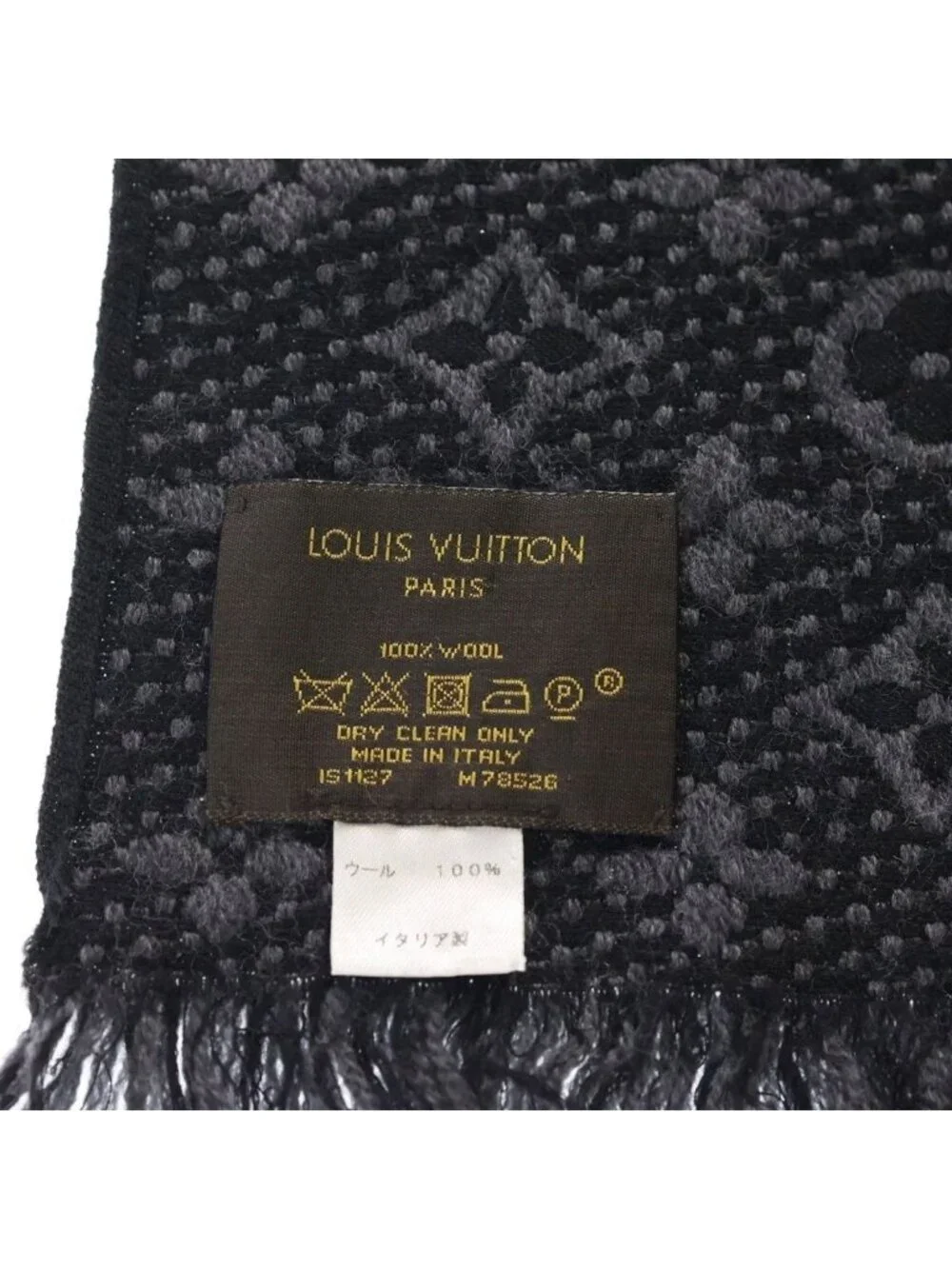 Louis Vuitton Echarpe Monogram Classic Anthracite Scarf Shawl Black